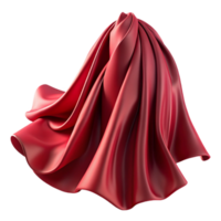 vibrant minimalist Crimson Silk Chiffon Flowing Drape Isolated Cutout premium png