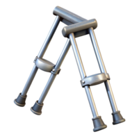 magnificent minimalist Crutches Pair Metal Gray Transparent Background premium png