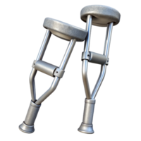 elegant rustic Crutches Pair Metal Gray Transparent Background high quality png