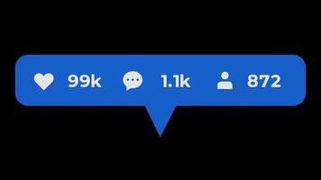 Blue Generic Social Media Notification Counter Animation V1 video