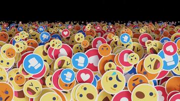 Transition of a Group of Facebook Reaction Emoji Stickers in Various Sizes video