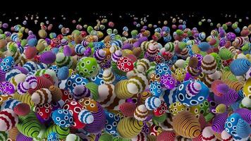Transition of a Group of Bent Colorful Easter Eggs in Different Sizes video
