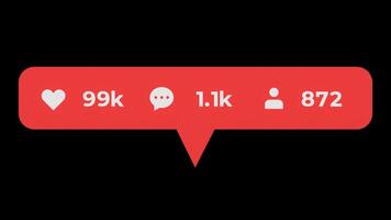 Red Generic Social Media Notification Counter Animation V1 video