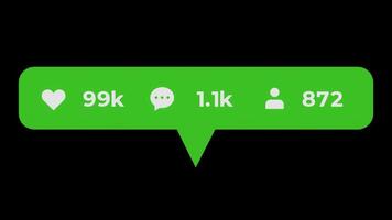 Green Generic Social Media Notification Counter Animation V1 video