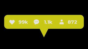 Yellow Generic Social Media Notification Counter Animation V1 video