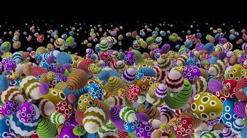 Transition of a Group of Colorful Easter Eggs in Different Sizes video