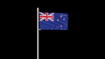 Animation of the New Zealand Flag Waving on a Pole video