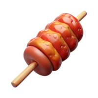 elegant rustic Cultured Meat Skewer Grilled Appearance Transparent Background high resolution png