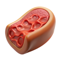 dramatic rustic Cultured Meat Slice Microscope View Isolated Element genuine png