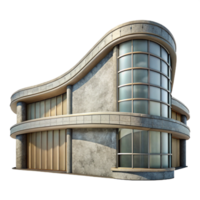 elegant vintage Curved Building Modern Architecture Transparent Background high resolution png