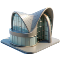 magnificent classic Curved Building Modern Architecture Transparent Background detailed png