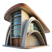 serene traditional Curved Building Modern Architecture Transparent Background original png
