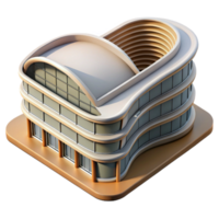vibrant modern Curved Building Modern Architecture Transparent Background high quality png