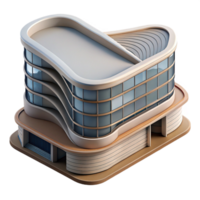 extraordinary minimalist Curved Building Modern Architecture Transparent Background high quality png