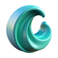 stunning artistic Cyan Wave Cutout with Gradient Effect high quality png