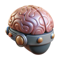serene abstract Cybernetic Brain Helmet Interface Connections Visible Transparent original png