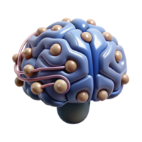 magnificent creative Cybernetic Brain with Data Flow Cutout high resolution png