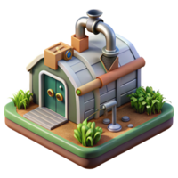 dramatic creative Cybernetic Farm with Automated Irrigation Isolated authentic png