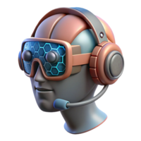 extraordinary minimalist Cybernetic Headset with Neural Interface Cutout high quality png