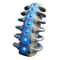 dramatic minimalist Cybernetic Spine with Glowing Nodes Cutout detailed png