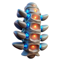 dramatic rustic Cybernetic Spine with Glowing Nodes Cutout detailed png