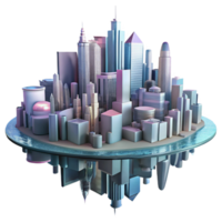 stunning abstract Cyberpunk Cityscape Reflection in Water Isolated Element original png