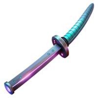 impressive modern Cyberpunk Katana Cutout with Glowing Blade genuine png