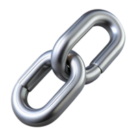 serene minimalist Cybersecurity Chain Link Isolated with Silver Finish high resolution png