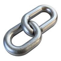 elegant minimalist Cybersecurity Chain Link Isolated with Silver Finish high quality png