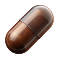elegant minimalist Dark Brown Artificial Capsule Isolated Transparent Background premium png