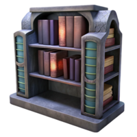 extraordinary artistic Dark Academia Library Bookshelf Cutout high resolution png