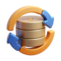 beautiful traditional Data Backup and Recovery Icon with Circular Arrows Cutout premium png
