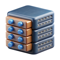 elegant rustic Data Center Icon with Server Racks Isolated 4K png