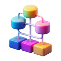 beautiful artistic Data Flow Visualization with Bright Color Gradient professional png