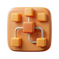 serene modern Data Processing Icon with Orange Accents Isolated high quality png