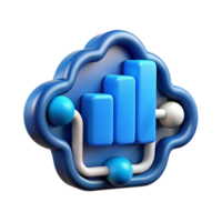 wonderful artistic Data Stream Visualization Cutout with Blue Glow 4K png