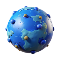 impressive contemporary Data Visualization of Virtual Planet Cutout with Blue Data Points authentic png