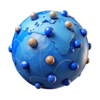 elegant minimalist Data Visualization of Virtual Planet Cutout with Blue Data Points premium png