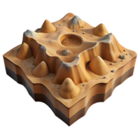 serene minimalist Desert Plateau Formation Cutout Aerial View authentic png