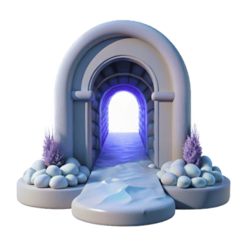 sereno contemporâneo digital vida após a morte Porta de entrada branco túnel transparente fundo autêntico png