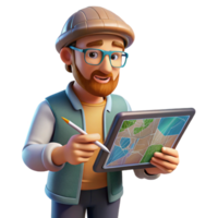 dramatic rustic Digital Artist Sketching on a Tablet with Ai Assistance Transparent detailed png