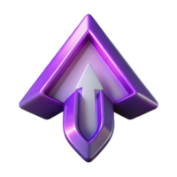 dramatic rustic Digital Ascension Symbol Purple Arrow Transparent Background premium png