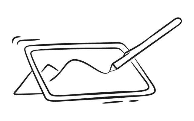 Hand Drawing of Drawing Pad