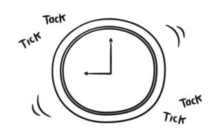 Hand Drawing of Clock Ticking vector
