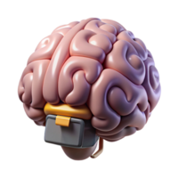 beautiful rustic Digital Brain Interface Top View Isolated Element detailed png