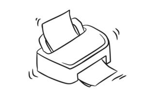 Hand Drawing of Printing Machine vector