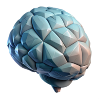 impressive classic Digital Brain Model Low Poly Design Transparent Background authentic png