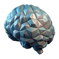 impressive minimalist Digital Brain Model Polygon Art Transparent Background high quality png