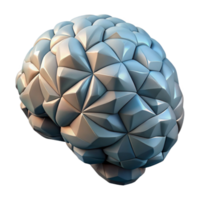 stunning artistic Digital Brain Model Low Poly Design Transparent Background genuine png