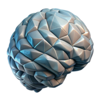 elegant vintage Digital Brain Model Low Poly Design Transparent Background professional png